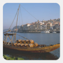 Rabelo Boote, Porto, Portugal Quadratsticker