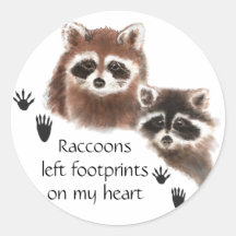 Raccoons verließen Abdrücke auf meinem Herzen, Spa Runder Sticker