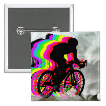 Radfahren in die Wolken Anstecknadelbutton