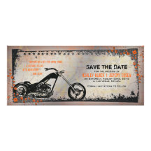Radfahrer oder Motorrad, die Save the Date Wedding Personalisierte Einladungskarte