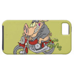 Radfahrerschweinschweinmotorrad-Fahrrad-Cartoon Hülle Fürs iPhone 5