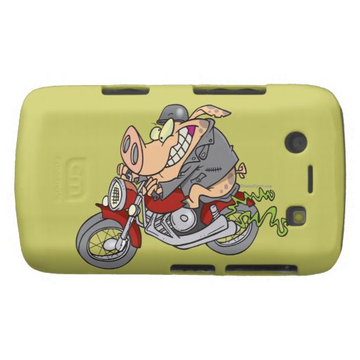 Radfahrerschweinschweinmotorrad-Fahrrad-Cartoon Blackberry Case