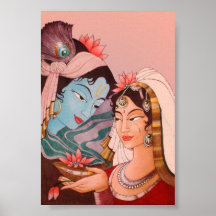 Radha-Krishna Lotus Posterdrucke