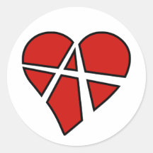 Radikale Beziehungs-leichtsinnige Herz-Anarchie ei Stickers