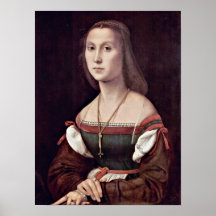 Raffaello Sanzio - Porträt einer Dame (der Stumme) Plakat