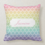Rainbow Quatrefoil Personalized Pillow kissen