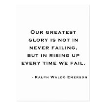 Ralph Waldo Emerson - Motivations-Zitat Postkarte