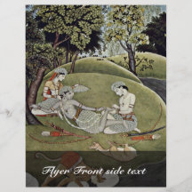 Rama und Sata im Wald durch Indischer Maler Von Vollfarbige Flyer