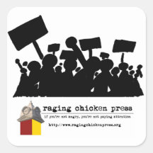 Rasende Huhn-Presse-Protest-Szenen-Aufkleber