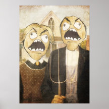 Raserei-Gesicht Meme stellen Comic-noble Malerei g Poster