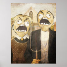 Raserei-Gesicht Meme stellen Comic-noble Malerei g Plakatdrucke