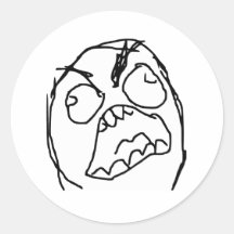Raserei-Typ verärgertes Fuu Fuuu Raserei-Gesicht M Sticker