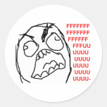 Raserei-Typ verärgertes Fuu Fuuu Raserei-Gesicht M Runder Sticker