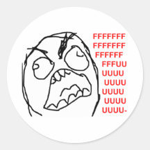 Raserei-Typ verärgertes Fuu Fuuu Raserei-Gesicht M Runder Sticker