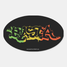 Rasta Aufkleber-ovales Schwarzes gefärbt