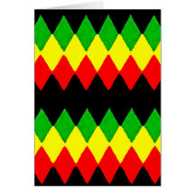 Rasta Diamanten. Rotes Gold und Grün. Jah Rastafar Karte