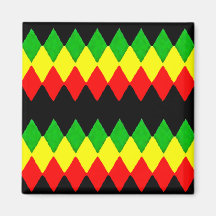 Rasta Diamanten. Rotes Gold und Grün. Jah Rastafar Kühlschrankmagnet