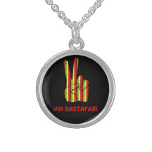 Rasta Friedenssieg-Zeichen-Halsketten-Sterlingsilb