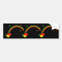 Rasta Regenbogen und Herzen Auto Aufkleber