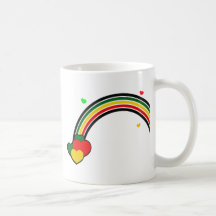 Rasta Regenbogen und Herzen Kaffeehaferl