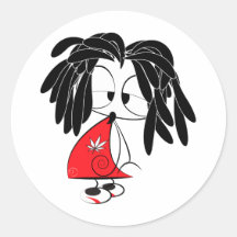 Rastaman Puppe Runder Aufkleber