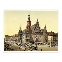 Rathaus vom Osten, Breslau, Schlesien, Deutschland Postkarte