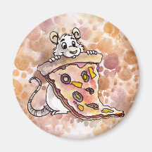 Ratte mit Pizza-Magneten