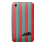 Ratten-optionale rote und aquamarine Streifen iPhone 3 Hüllen