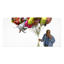 Rauchender Ballon-Verkäufer Photokartenvorlage