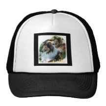 Raue Collie-Kunst-Geschenke Truckermütze