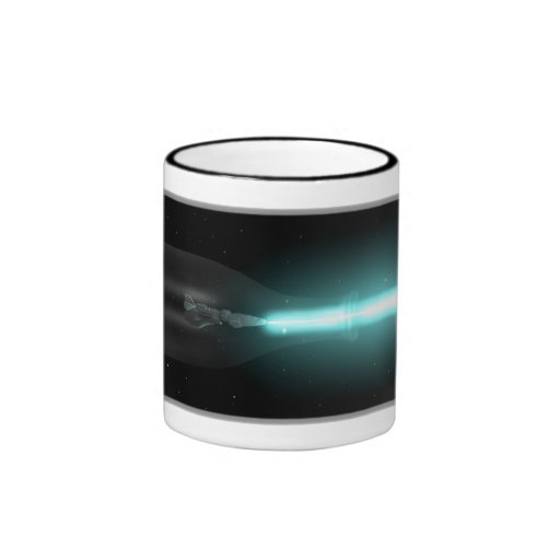 Raumschiff in einer Flasche Kaffeetasse