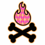 Rauten-Flamme und gekreuzte Knochen Photo Skulptur