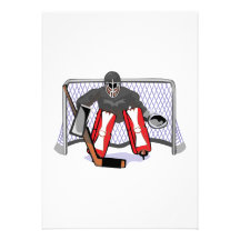 realistische Illustration des Eis-Hockey-Tormanns  Personalisierte Einladungskarte
