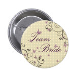 Rebe-u. Schmetterlings-Team-Braut-Knopf-Creme Anstecknadel