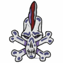 RebellenTotenkopf mit gekreuzter Knochen gestickte Besticktes Shirt