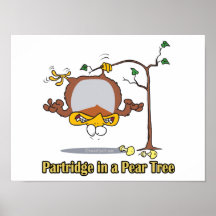 Rebhuhn in einem 1. ersten Weihnachten des Birnenb Plakatdruck