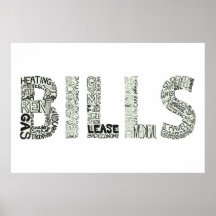 Rechnungs-Gekritzel-Collage Posterdrucke