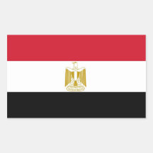 Rechteckaufkleber mit Flagge von Ägypten