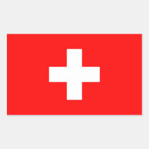 Rechteckaufkleber mit Flagge von der Schweiz