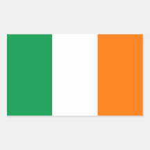 Rechteckaufkleber mit Flagge von Irland