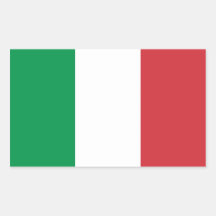 Rechteckaufkleber mit Flagge von Italien