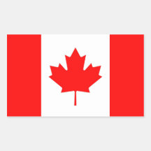 Rechteckaufkleber mit Flagge von Kanada