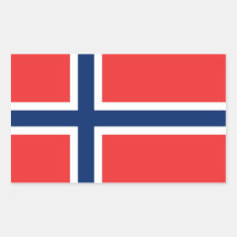 Rechteckaufkleber mit Flagge von Norwegen