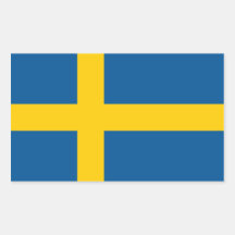 Rechteckaufkleber mit Flagge von Schweden
