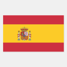 Rechteckaufkleber mit Flagge von Spanien