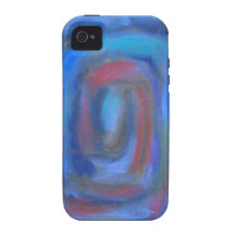 Rechteckige blaue Pastell-Spirale iPhone 4 Case