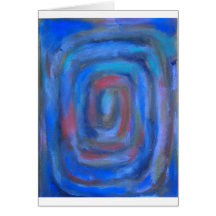 Rechteckige blaue Pastell-Spirale Karte