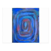 Rechteckige blaue Pastell-Spirale Postkarte