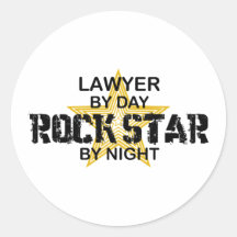 Rechtsanwalt-Rockstar bis zum Nacht Runder Sticker