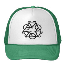 Recyceln Sie Fahrrad-Logo-Symbol Cap